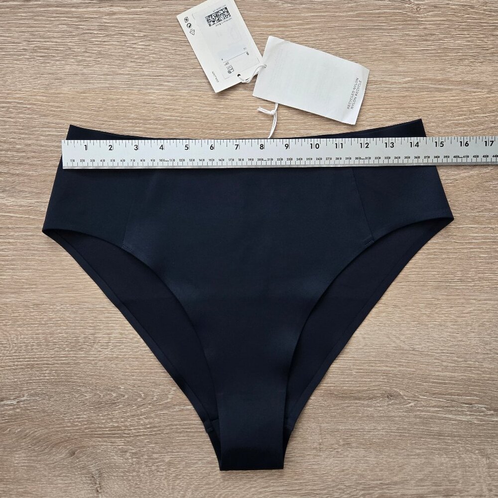COS High-Waisted Bikini Briefs NWT Womens (Navy) Ink Blue Size 8 New With Tags - Picture 6 of 16